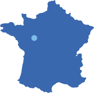 map showing noyant france