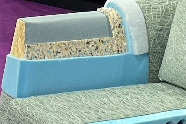 bonded foam chair arm cross section