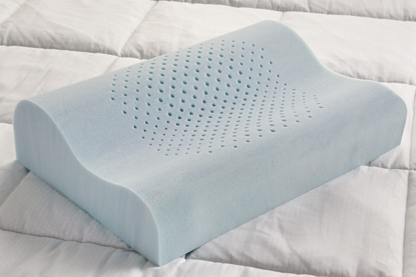 foam pillow on a bed