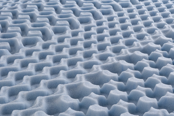 blue convoluted foam mattress topper