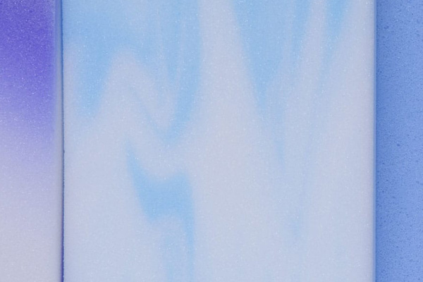 blue and purple polyurethane foam