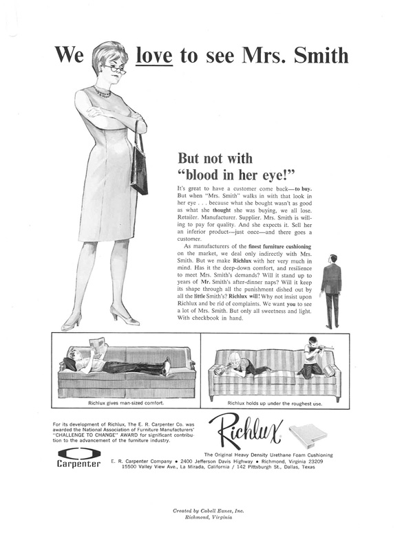 Richlux-advertisement1950 richlux foam ad